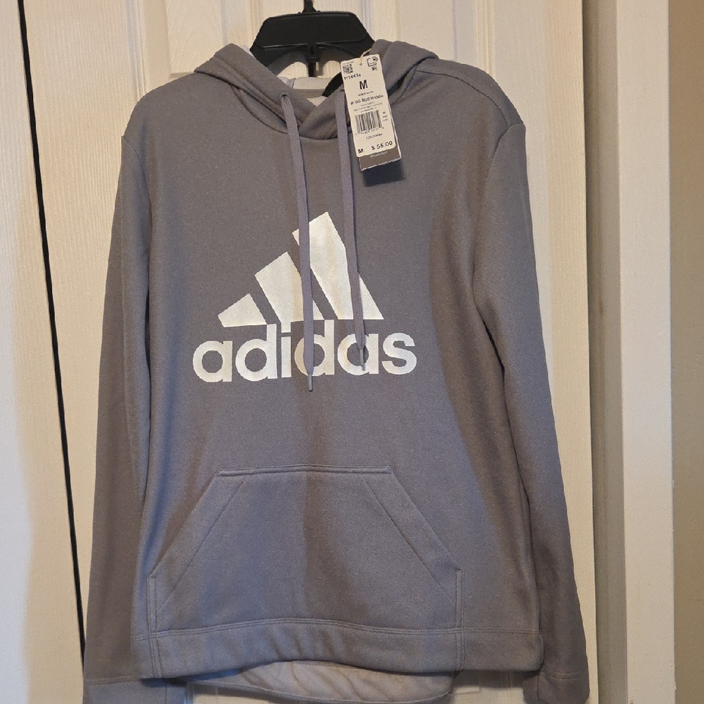Adidas Gray Hoodie with White Logo BRAND NEW WITH TAGS